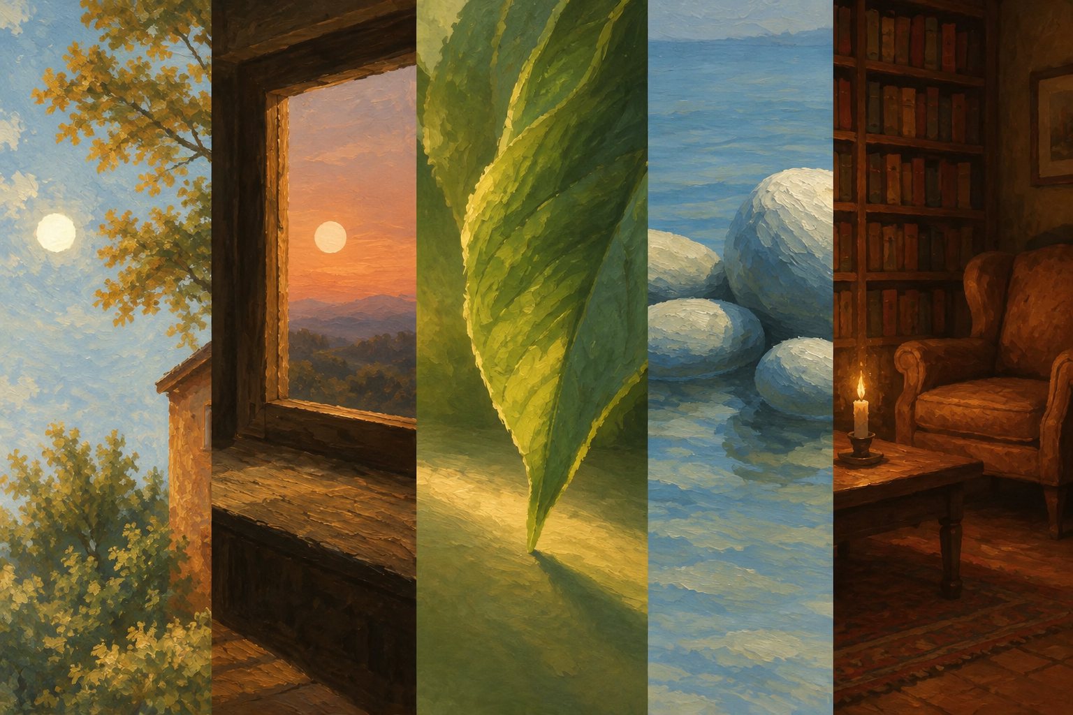 AI-generated painterly illustration for Untold that adapts to user voice entries