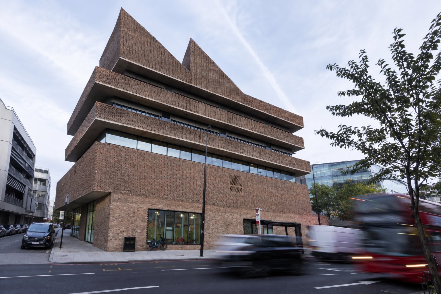 Royal College of Art campus, students collaborating in studio spaces